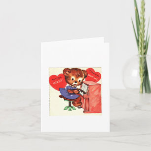 Vintage Piano spelar Teddy Valentine Kort