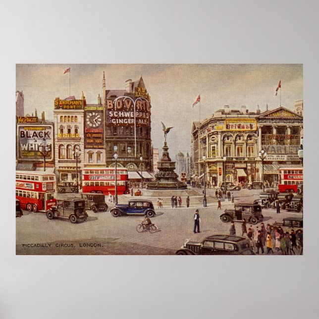 Vintage Piccadilly Circus London Poster (Framsidan)