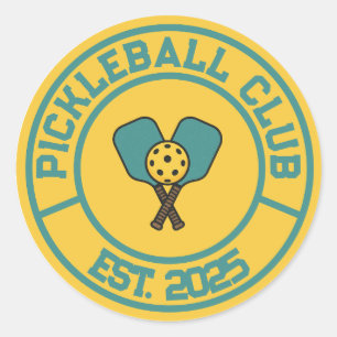Vintage Pickleball Klubb Est. 2024 Emblem Runt Klistermärke