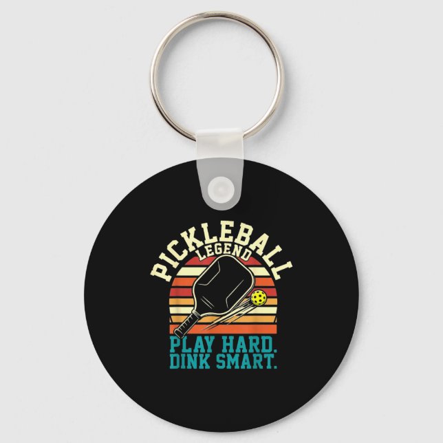 Vintage pickleball retro linjer minimal klassiker  nyckelring (Framsida)