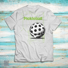 Vintage Pickleball Ritning Teknisk Ritning T Shirt