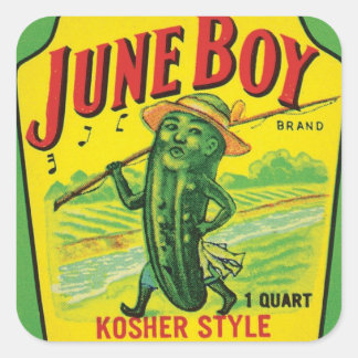 Vintage Pickles Food Product Label Fyrkantigt Klistermärke