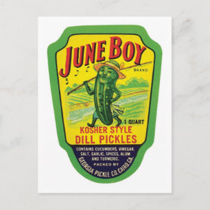 Vintage Pickles Food Product Label Vykort