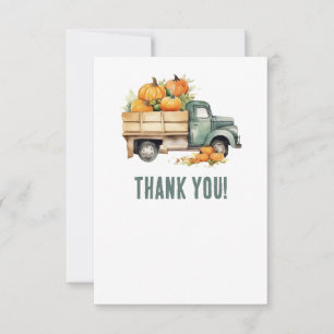Vintage Pickup Truck Pumpkins Bebis Shower Tack Kort