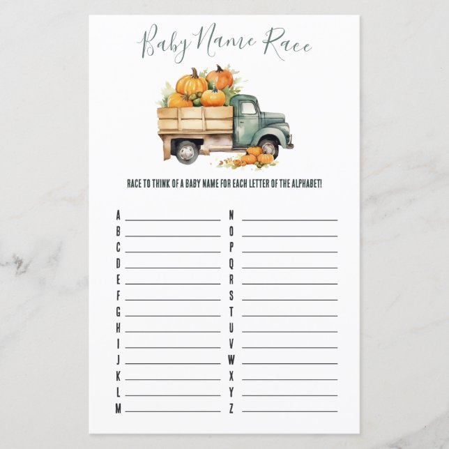 Vintage Pickupa Lastbil Baby, Namn Tävling (Framsida)