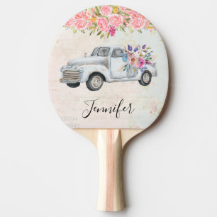 Vintage Pickupa Lastbil Rustiska vattenfärgen Pingisracket