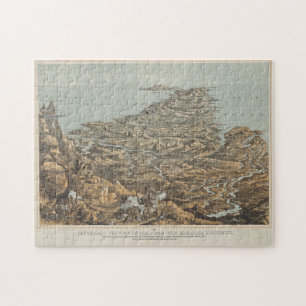 Vintage Pictorial Karta från Indien från Himalayas Pussel