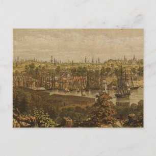 Vintage Pictorial Karta från Victoria Vancouver (1 Vykort