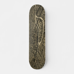 Vintage Pictorial Karta i Dallas Texas (1892) Skateboard Bräda 19,5 Cm