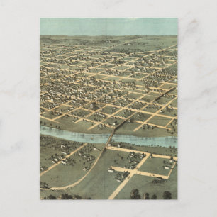 Vintage Pictorial Karta i Iowa City (1868) Vykort