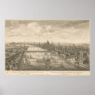 Vintage Pictorial Karta i London och Themes Poster