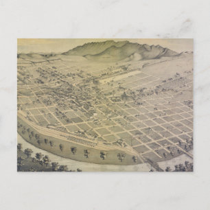 Vintage Pictorial Karta of El Paso Texas (1886) Vykort
