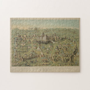 Vintage Pictorial Karta of Jerusalem Israel (1871) Pussel