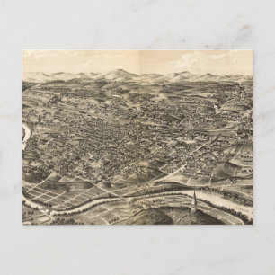 Vintage Pictorial Karta of Roanoke Virginia (1891) Vykort