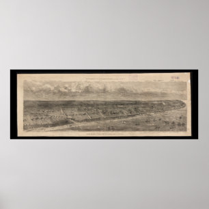 Vintage Pictorial Karta vid Long Gren NJ (1873) Poster