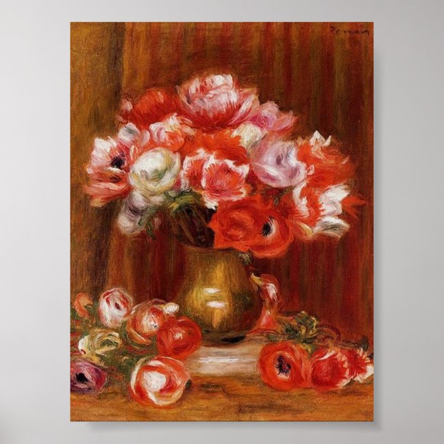 Vintage Pierre-Auguste Renoir Anemones Poster (Framsidan)