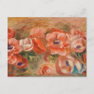 Vintage Pierre Auguste Renoir Blue Rosa Anemones Vykort