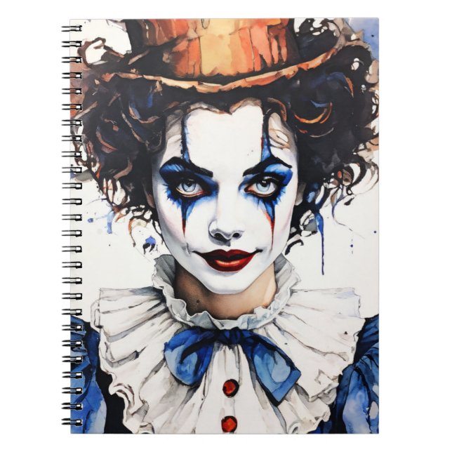 Vintage Pierrot Clown | Anteckningsbok Dagbok (Framsidan)