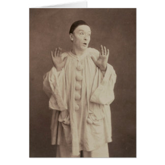 Vintage Pierrot Clown Hälsningskort
