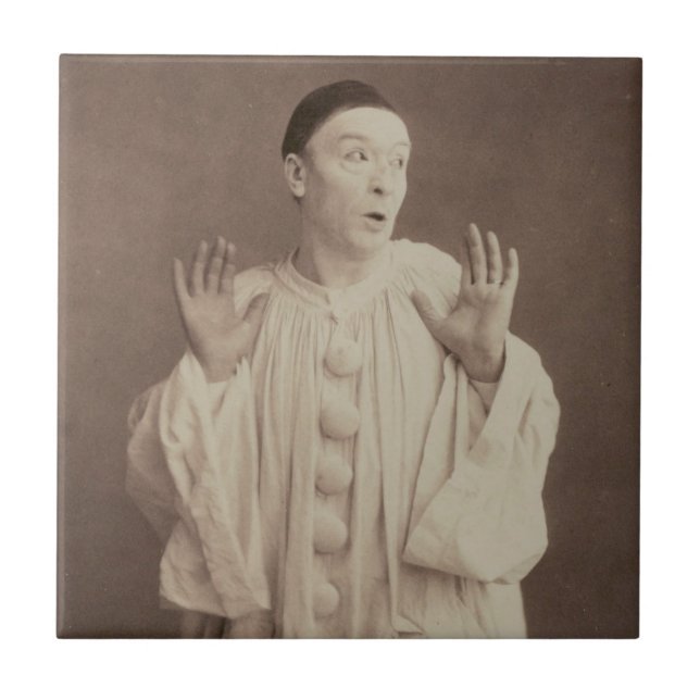 Vintage Pierrot Clown Kakelplatta (Framsidan)