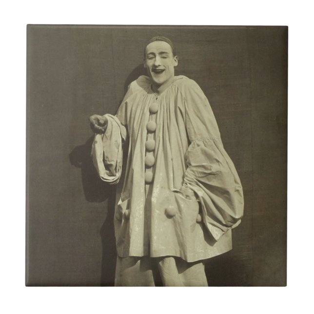 Vintage Pierrot Clown Kakelplatta (Framsidan)
