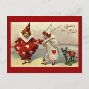 Vintage Pierrots Valentine vycard Helg Vykort