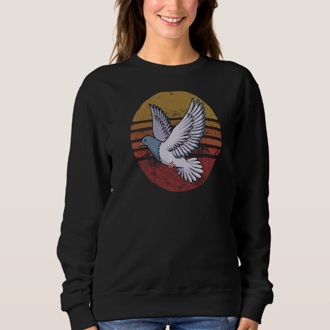 Vintage Pigeon Retro Stil Pigeon T Shirt (Framsida)