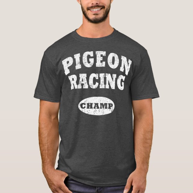 Vintage Pigeon Tävla Champion Disted T Shirt (Framsida)