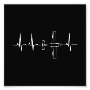 Vintage Pilot som flyger Himlar Heart Gift Fototryck
