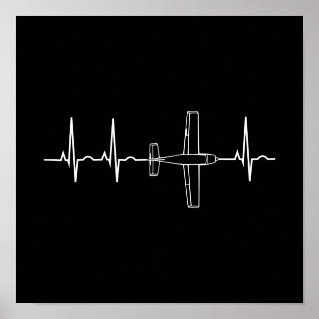 Vintage Pilot som flyger Himlar Heart Gift Poster (Framsidan)