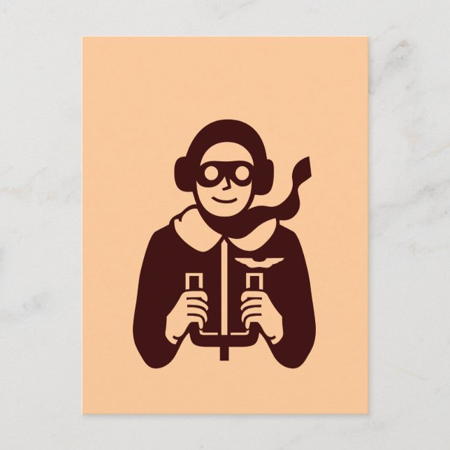 Vintage Pilot - vykort (Framsida)