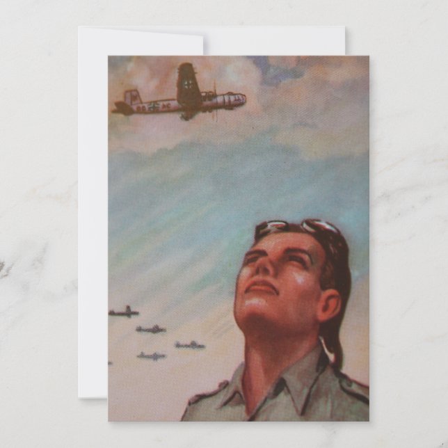 Vintage Pilotinbjudan Inbjudningar (Framsida)