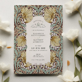 Vintage Pimpernel Mönster William Morris Inbjudningar