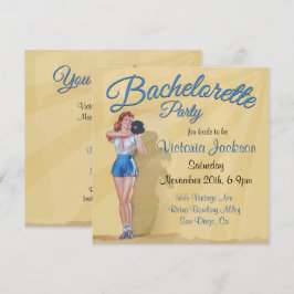 Vintage Pin up Bowling Bachelorette Party Inbjudningar