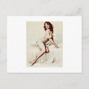 Vintage Pin-Up flicka Vykort