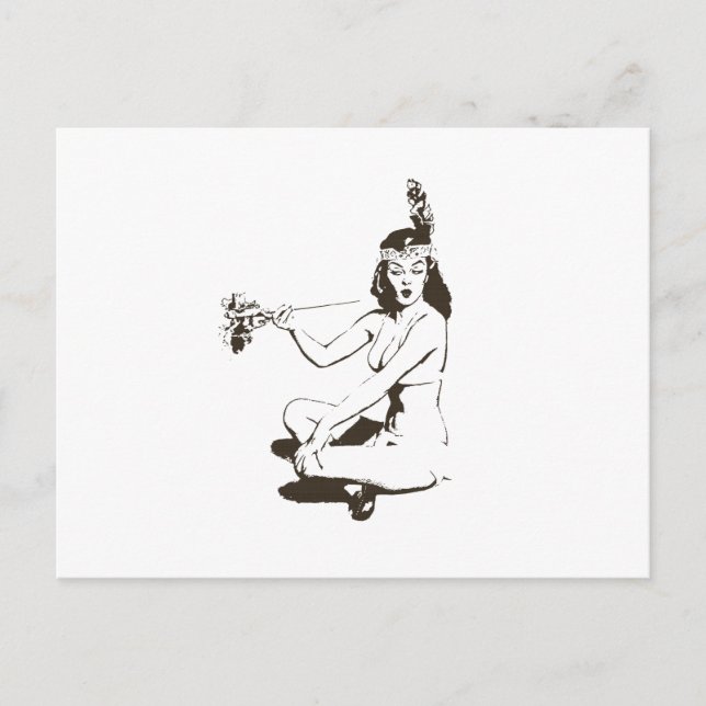 Vintage Pin-Up-flicka Vykort (Framsida)