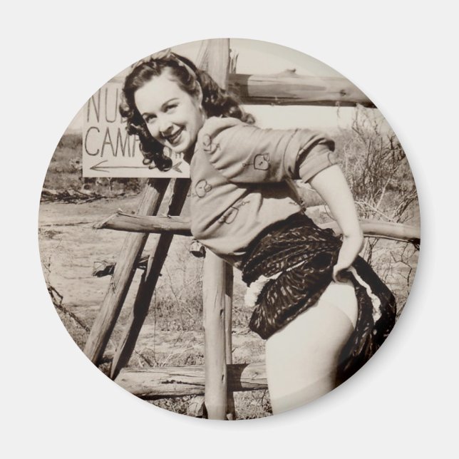 Vintage Pin Up Girl Magnet (Framsidan)