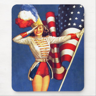 Vintage Pin-up Patriotic Design Gift Mus mattor Musmatta