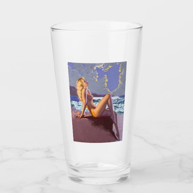Vintage Pin Up - Pint Glass Glaskopp (Framsida)