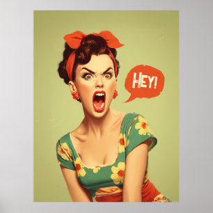Vintage Pin-Up Power Rop Poster