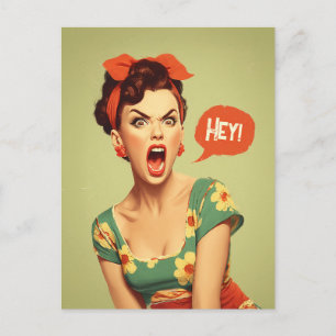 Vintage Pin-Up Power Rop Vykort