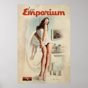 Vintage Pin-Up Spegel Poster