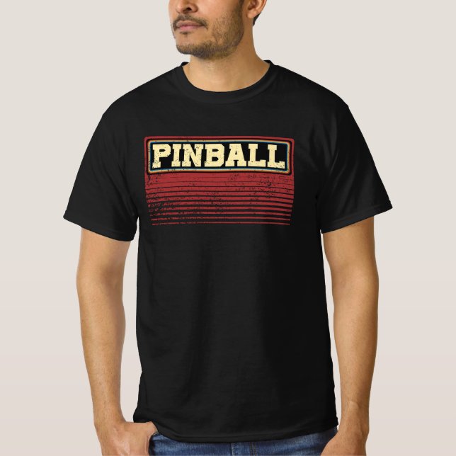 Vintage Pinball 80s T Shirt (Framsida)