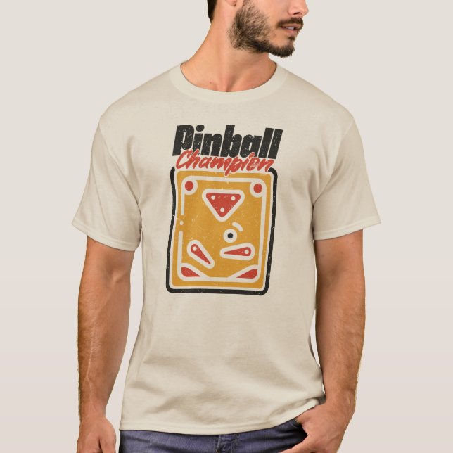 Vintage Pinball Champion  T Shirt (Framsida)