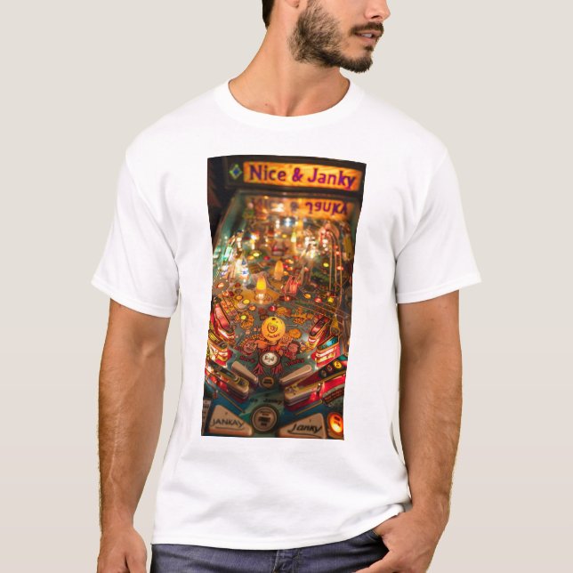 Vintage Pinball Maskin Design T-shirt (Framsida)