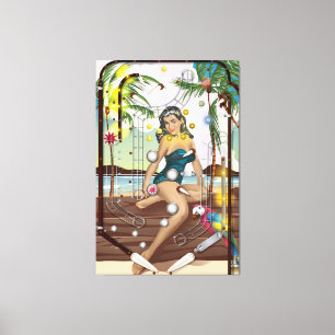 Vintage Pinball Maskin-spel Canvastryck