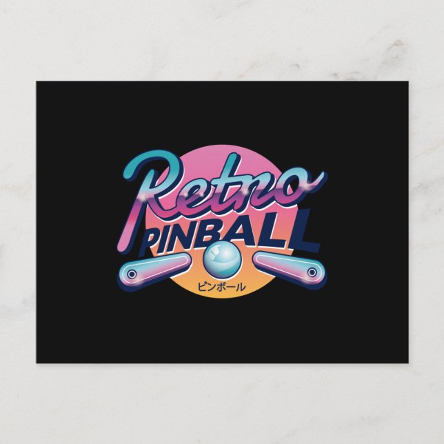 Vintage PINBALL Vykort (Framsida)