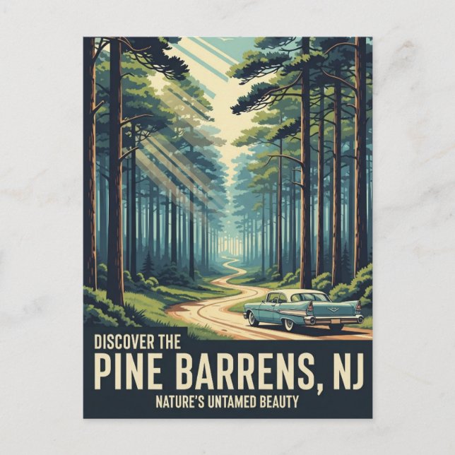 Vintage Pine Barrens New Jersey Resa Vykort (Framsida)