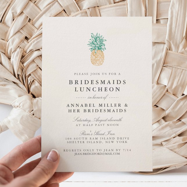 Vintage Pineapple Bridesmaids Luncheon Inbjudningar (Skapare uppladdad)