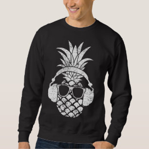 Vintage Pineapple Hawaiian Aloha Beach Fruit Cockt Lång Ärmad Tröja
